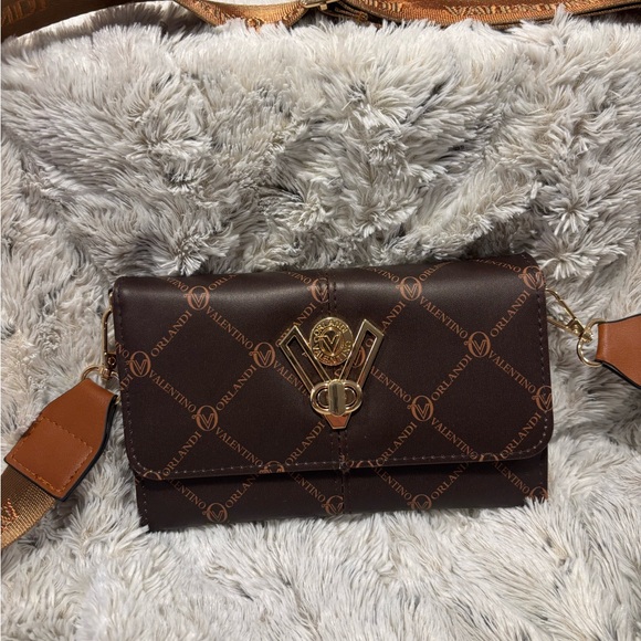 Valentino Orlandi Brown and Orange Crossbody Bag - Picture 2 of 3